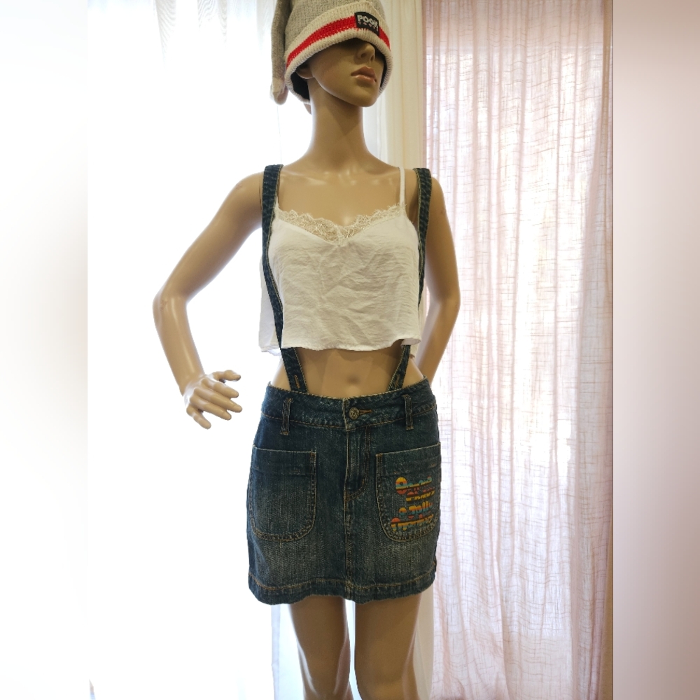 1990s Real Vintage piece Suspender Mini Skirt By Banana Chippy A Jolly Monkey